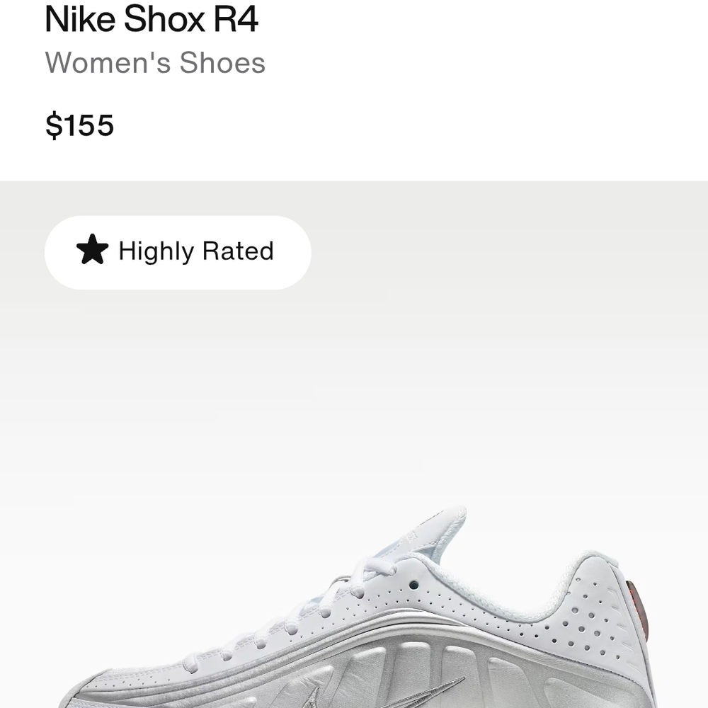 Nike Shox R4 White Athletic Shoes